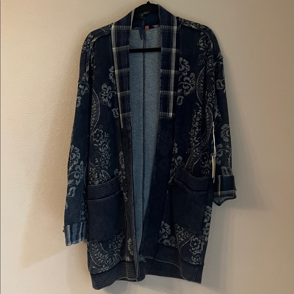 Anthropologie Pilco Quilted Denim Kimono Jacket size S/M NWT - Picture 3 of 9